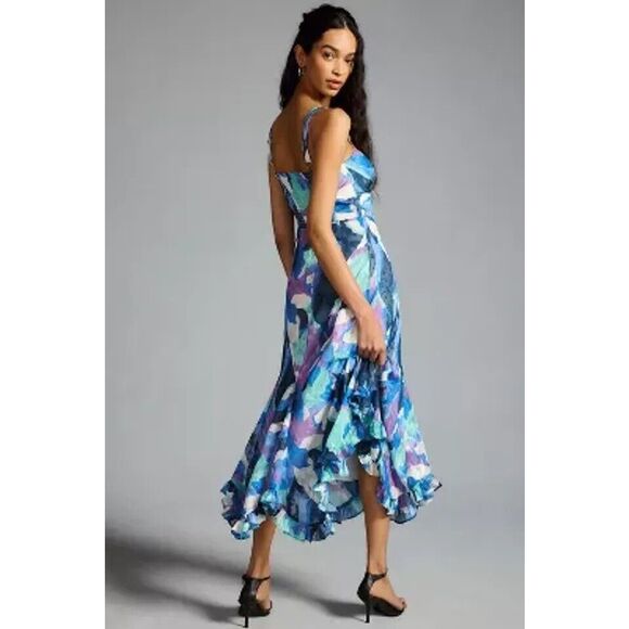 Anthropologie Blue and Purple Midi Dress - Picture 3 of 8